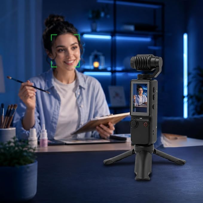 4K Handheld Camera for Vlogging 66M Small Pocket Tripod Body Cameras | 4K Video Recording&66M Photo | 180° Rotating Lens | 1.9in Screen | 5 Hours Working | Auto&Manual Focusing | Tripod, 16GB Card - Image 4