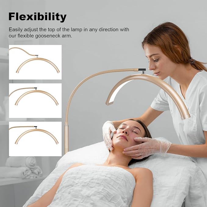 Half Moon LED Floor Light - Professional Shadow-Free Lamp for Lash Techs, Estheticians & Tattoo Artists | Remote Control & Dimmable for Eyelash Extensions, Nail Art, Home & Office - Image 2