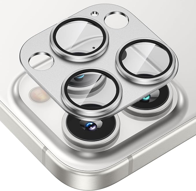 Tensea for iPhone 15 Pro Max/iPhone 15 Pro Camera Lens Protector | Metal Aluminum Alloy Tempered Glass Cover Camera Screen Protector Accessories, Case Friendly by Tensea