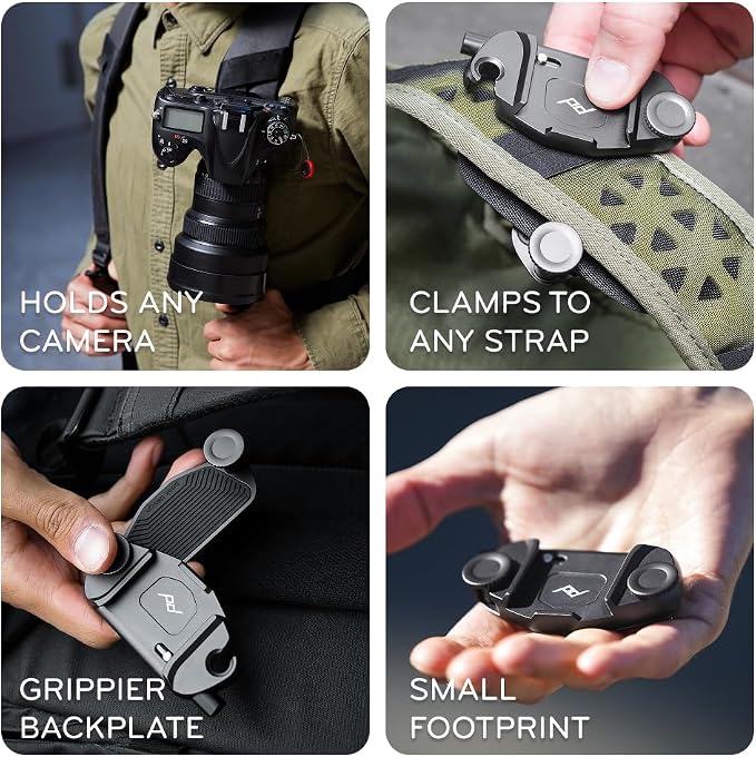 Peak Design Capture Camera Clip V3, Kelp with Plate, Holds DSLR, Compact and Point and Shoot Bodies, Secure, Stable and Accessible, Attaches to Straps and Belts, Quick Release, 200 lb Capacity - Image 3
