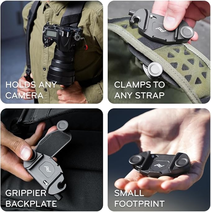 Peak Design Capture Camera Clip V3, Black with Plate, Holds DSLR, Compact and Point and Shoot Bodies, Secure, Stable and Accessible, Attaches to Straps and Belts, Quick Release, 200 lb Capacity - Image 3