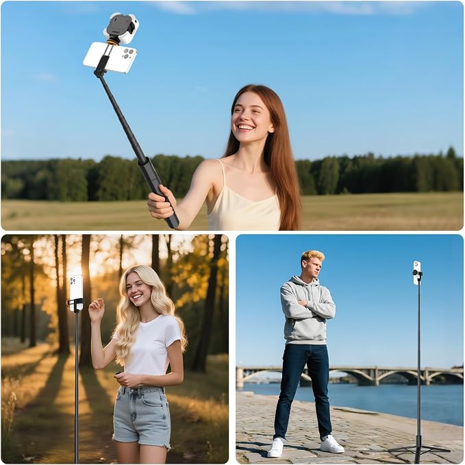 NEEWER Entry Level Version 16-71" Selfie Stick Tripod Compatible with iPhone Android, Portable Cell Phone Travel Stand Camera Holder with Remote for TikTok Video Recording Streaming Filming, PA988 - Image 7