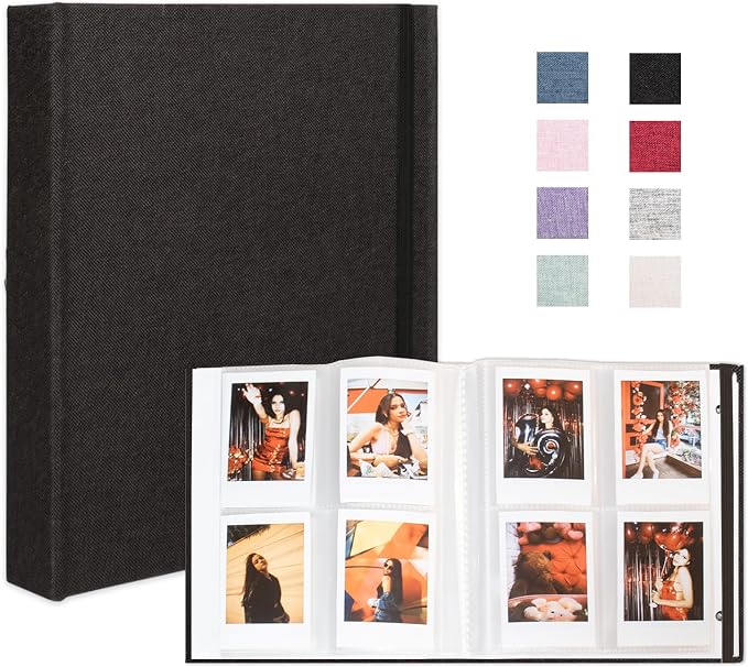 Mini Photo Album for Fujifilm Instax Mini Polaroid Snap, Linen Picture Book 2x3, Each Small Album Holds 208 Photos by CHERRICH