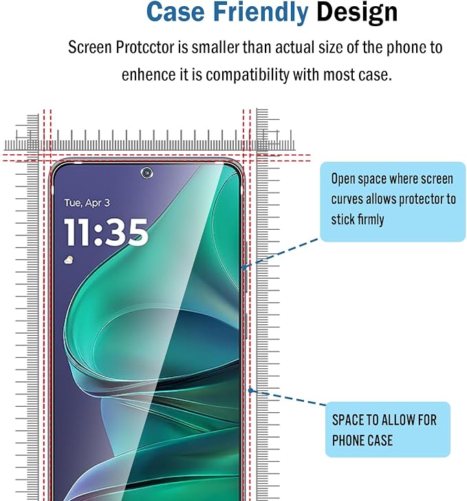 2+2 Pack for Moto G Stylus 2025/Moto Edge 60 Stylus Screen Protector with Camera Lens Protector,9H Tempered Glass Film,HD Clear Scratch Resistant,Bubble-Free for Motorola Moto G Stylus 5G 2025 Screen Protector - Image 3