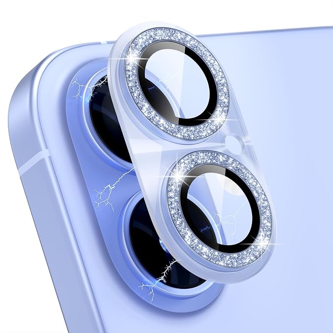 Choiche for iPhone 17 Camera Lens Protector, Light-Mist Blue | Bling Metal Camera Cover with 9H Tempered Glass Lens Screen Protector Accessories, Strong Adsorption, Case-Friendly by Choiche