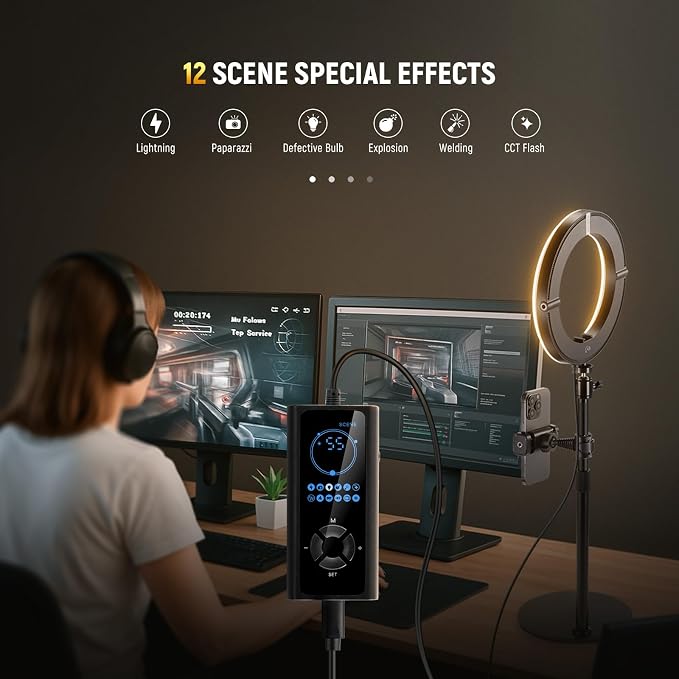 NEEWER 10" 20W LED Ring Light with Desk Stand Phone Holder for iPhone Laptop, Bi Color 2900K-7000K, USB C PD Input, CRI97+ 1660LX/0.5m, Selfie Makeup TikTok Recording Video Conference Lighting, RH10B - Image 5