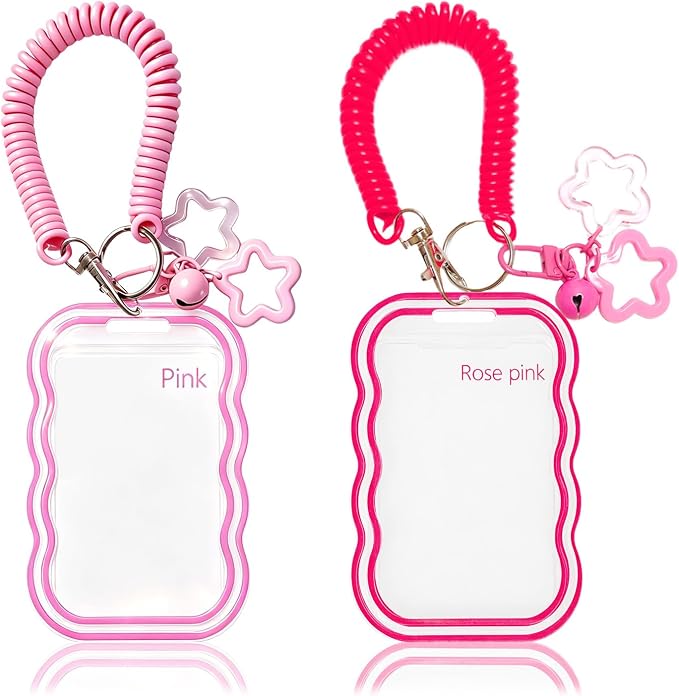 2 Pack Cute Photocard Holder Keychain,Kpop Photo Card Holder | Creative Photo Protector Keychain Accessories for Bus Card, Daily Display & Travel Decorations Gifts by Unknown