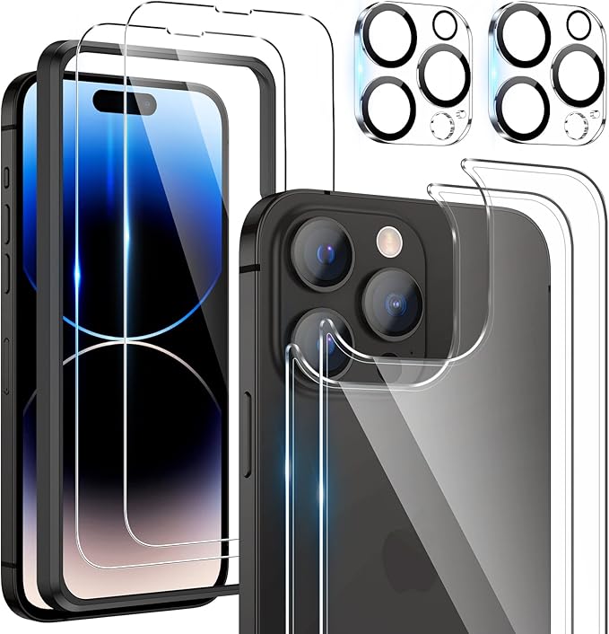 Maxdara for iPhone 14 Pro Max Screen Protector | 2 Pack iPhone 14 Pro Max Back Screen Protector with 2 Pack Camera Lens Protector and Front Screen Protector by Maxdara