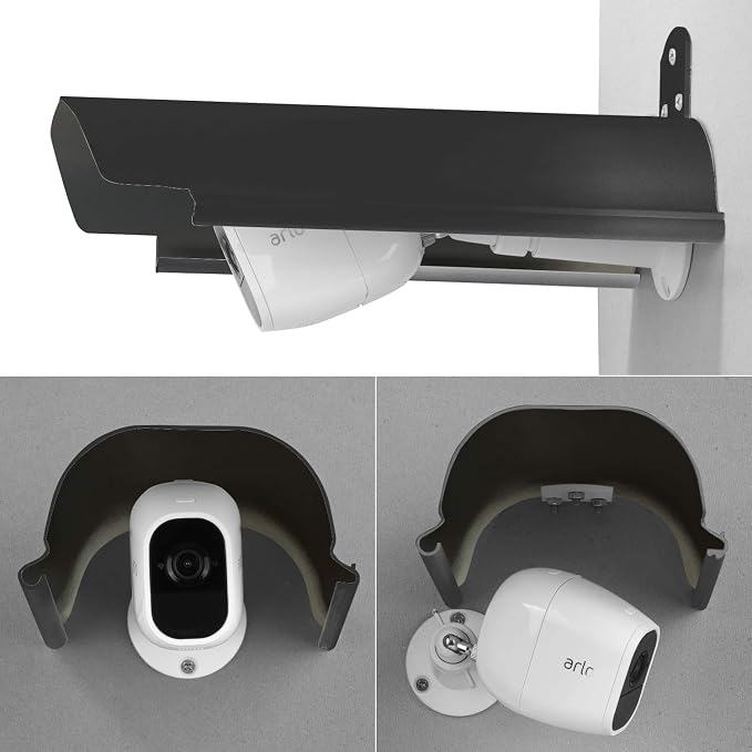 2 Pack Universal Sun Rain Shade Camera Cover Shield,Protective Roof for Outdoor Dome, Bullet Cameras,for Blink,Eufy,Arlo,WyzeCam,Nest,Ring,SimpliSafe,Kasa,Aluminum Alloy Material-Black - Image 5