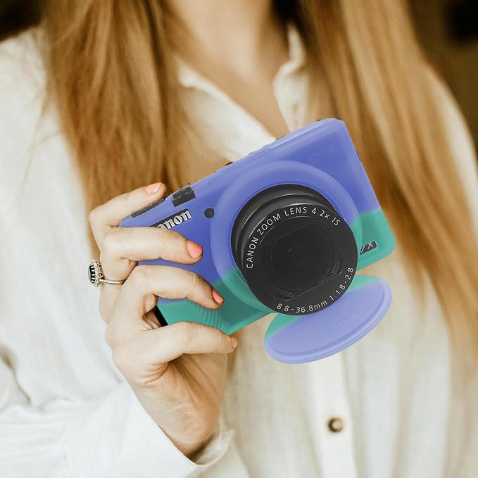 Easy Hood Camera Case Cover for Canon Powershot G7X Mark III (Purple Blue) | With Removable Lens Cover,Soft Silicone Protective Case,Anti-Scratch,Slim Fit,Enhanced Grip,Lightweight Camera Accessories - Image 7