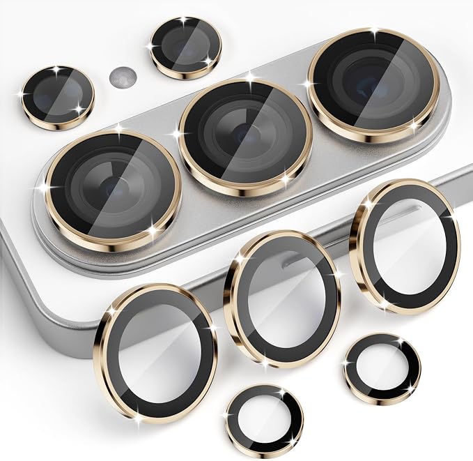 Camera Lens Protector for Samsung Galaxy S26 Ultra, Gold | Tempered Glass, Auto-align Tray, Easy Installation, Case Friendly, Anti-Scratch, HD Clear, Ultra Slim by Rayorcon