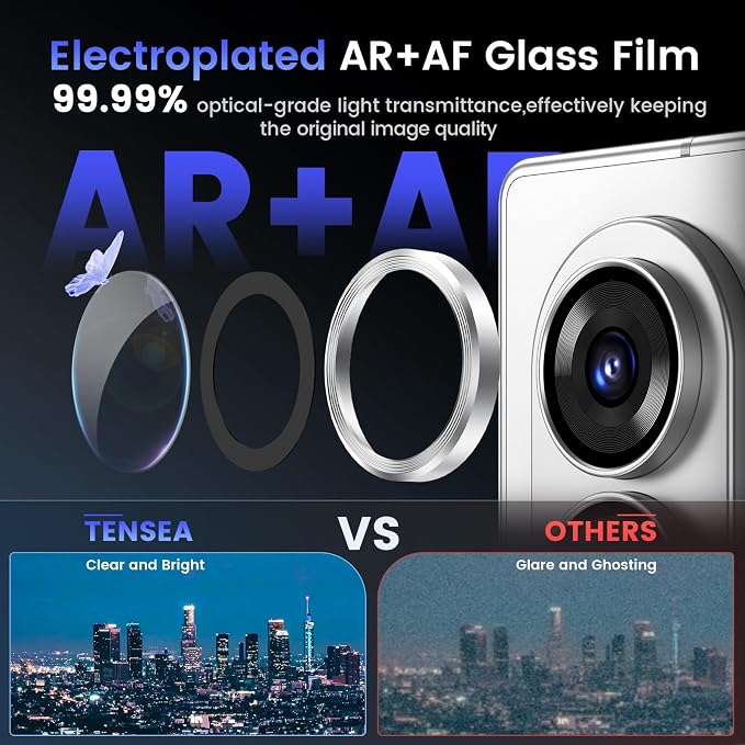 Tensea Camera Lens Protector Compatible for Samsung Galaxy Z Fold 8 | 9H Tempered Glass Camera Cover Screen Protector Metal Individual Ring 【Case Friendly】【Installation Tray】【Military Protection】 - Image 3