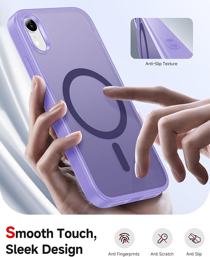 LeYi for iPhone-XR Phone Case Purple with Screen Protector X2 + Camera Cover X2:[ MagSafe Compatible] Magnetic Cases for i Phone 10 iphoneXR Military Grade Protective Funda para 10XR, Lavender Purple - Image 4
