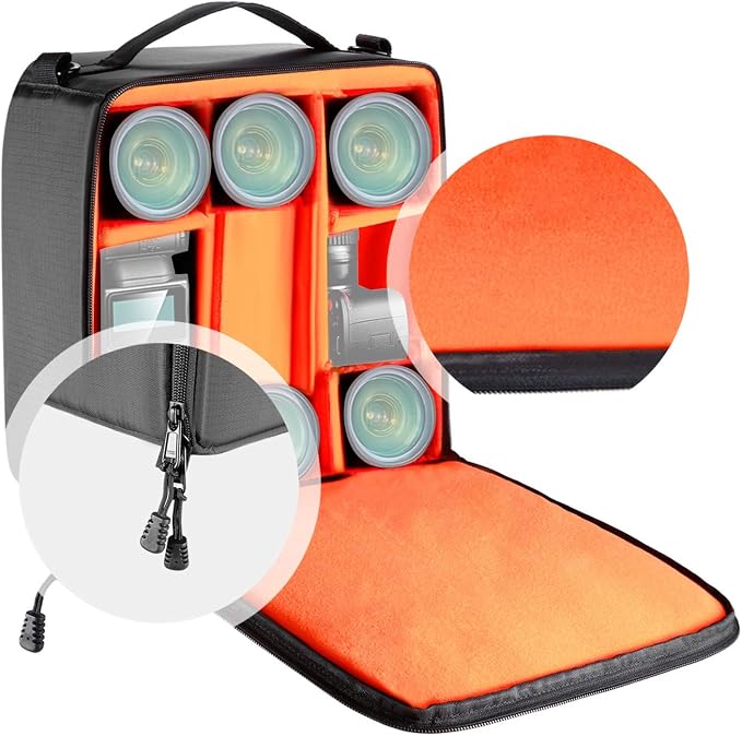 Neewer® Flexible Partition Camera Padded Bag Insert Protection Handbag for SLR DSLR Mirrorless Cameras and Lenses,Flash Light,Radio Trigger,Battery and Charger,Cables and Other Camera Accessories | For SLR, DSLR, Mirrorless Camera, Lens, Flash Light, R... - Image 5