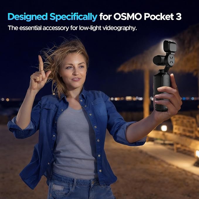 EMART Magnetic DJI Osmo Pocket 3 Light, LED Rechargeable Video Lighting | 3 Color & Brightness Levels, Magnetic Mount, Portable Mini Selfie Fill Light, Accessories for Xtra Muse Vlogging Recording - Image 7