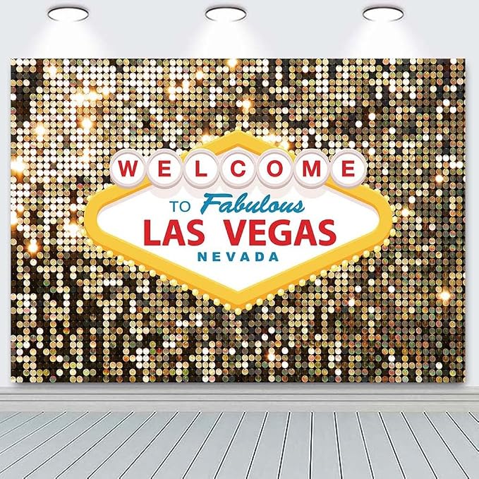 10x8ft Welcome to Las Vegas Party Photography Backdrops Vintage Birthday Prom Ceremony Baby Shower Banner Supplies Props Polyester Fabulous Casino Poker Movie Themed Photo Background - Image 5