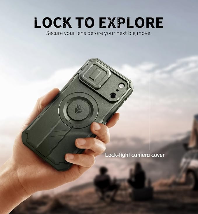Dexnor for iPhone 17 Pro Max Case, [Built-in Flip Camera Cover & Camera Control Cover & Kickstand], Compatible with MagSafe, Heavy-Duty Rugged Shockproof Magnetic Phone Cover, 6.9 inch Army Green - Image 4