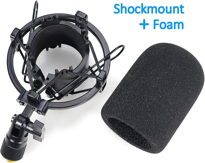 SUNMON AT2020 Shock Mount with Windscreen, Shock Mount Stand with Foam Pop Filter for Audio Technica AT2020 AT2035 AT4040 AT2020USB ATR2500x Condenser Micphone - Image 3