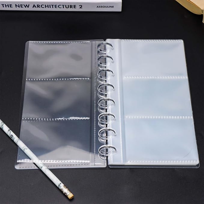 Mogoostry Clear Discbound Album Sheet Protectors 8 Discs 2.5 x 3.5 Inch 3 Pockets Inner Page Plastic Protective Sleeves Organizer - Image 6