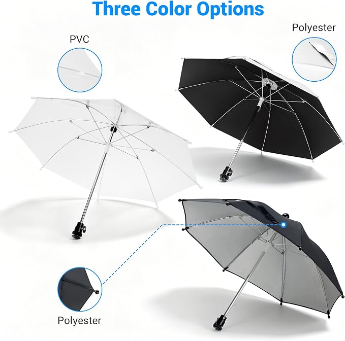 19.7" Camera Hot Shoe Umbrella Clear Camera Umbrella(NOT for Sunshade) | Transparent,Camera Umbrella Rain Cover for Nikon Canon Sony Fuji Mirrorless Cameras & Lenses Outdoor Shooting Photos Video - Image 5