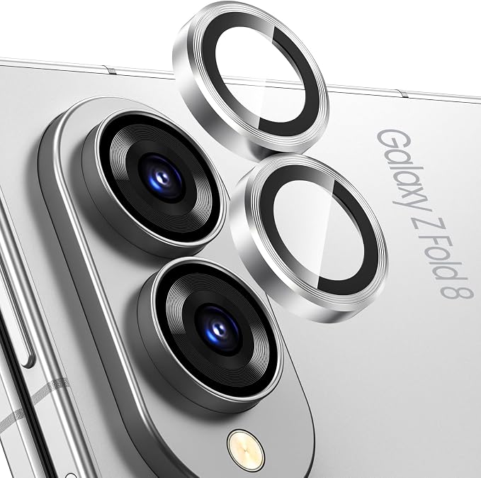 Tensea Camera Lens Protector Compatible for Samsung Galaxy Z Fold 8 | 9H Tempered Glass Camera Cover Screen Protector Metal Individual Ring 【Case Friendly】【Installation Tray】【Military Protection】 by Tensea