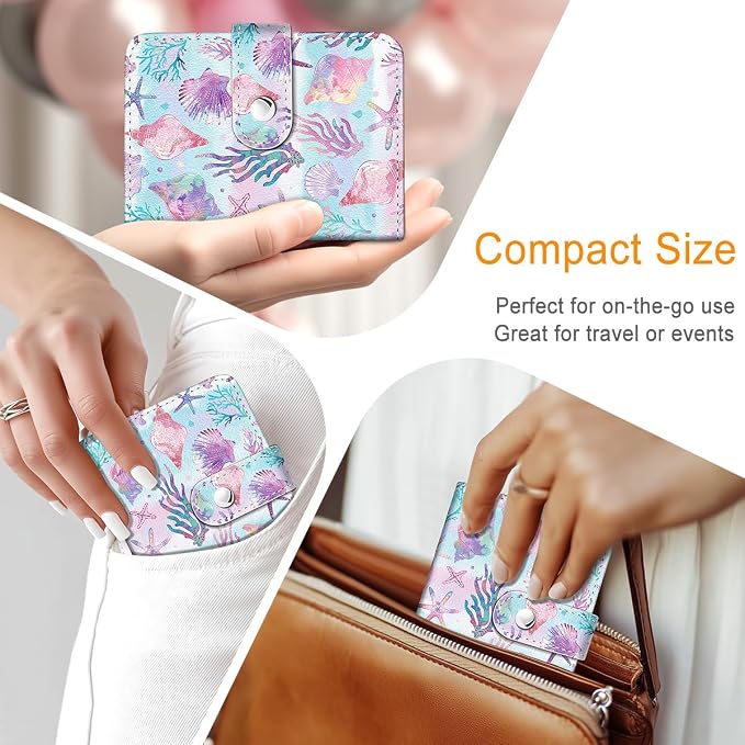 Seashell Starfish Small Photo Album for 2x3 Inch Films, 56 Pocket | Mini Cute Picture Book, Wallet Size, for Polaroid Fujifilm Instax Mini Instant Camera Printer, Kpop Photocard Binder Holders - Image 6