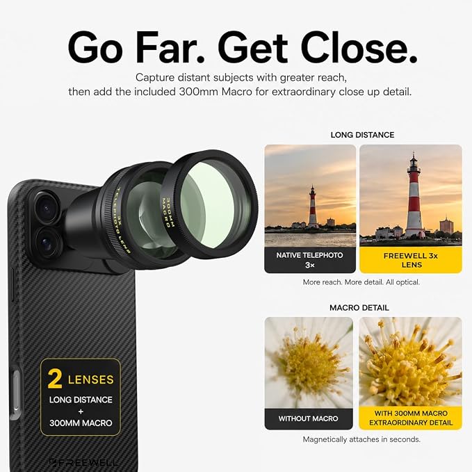 Freewell 3X Telephoto Macro Lens for 17mm Mount Case & Cage | Designed for Main 4X / Telephoto Cameras - Image 2