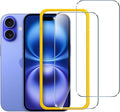 ivoler Screen Protector for iPhone 16/15 6.1" Tempered Glass 2-Pack | with [Easy Installation Frame], Anti-Scratch Case Friendly Clear HD Film for iPhone 16 6.1 inch by iVoler