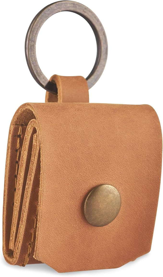 Leather SD Card Holder Keychain, SD Card Case Key Fob, Micro SD Card Holder Organizer, SD Card Storage Case, Memory Card Case Cover, Travel Memory Card Case (Vintage Brown) - Image 8