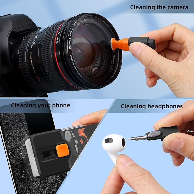 Keyboard Cleaner & Laptop Cleaning Kit, All-in-1 for Computer PC, Black | Electronics Deep Cleaning Reusable Brush Tool, Screen-Safe Spray, for iPhone iPad Macbook Airpod Camera, Gaming Accessories - Image 4