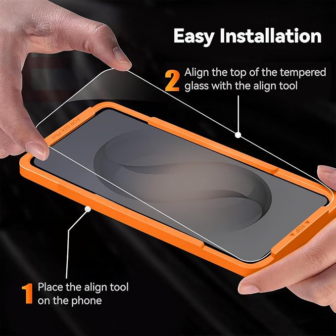 Wiaocit Tempered Glass Screen Protector for Samsung Galaxy S26 Plus | 3+3 Pack, 9H Hardness, Camera Lens Protector, Installation Frame, Bubble Free, Case Friendly - Image 2