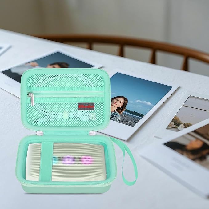 Elonbo Carrying Case for Fujifilm INSTAX Mini Link 3/2/1 Smartphone Printer | Portable Color Instant Photo Printer Hard Travel Protective Bag, Interior Mesh Pocket fits Instant Film Printer Paper, Green - Image 7