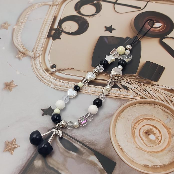 cioatu Phone Charms Cute Cherry Butterfly Cell Phone Lanyard Strap Wrist Strap for Bag Airpods Camera Pendants Decor - Image 2