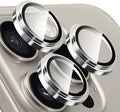 TENOC Camera Lens Protector for iPhone 13 Pro & 13 Pro Max, Silver | AR+AF, 9H Tempered Glass, Individual Metal Ring, Anti Glare, Fall Protection, Camera Screen Cover by TENOC