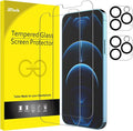 JETech Screen Protector for iPhone 12 Pro, 2+2 Pack | with Camera Lens Protector, HD Clear Tempered Glass, Face ID Compatible, Anti-Scratch Protection by JETech