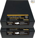 Lineco Drop Front Archival Storage Box, 9.75x12.75x3 in, Black, 2 Pack | Acid-Free with Metal Edge, Preserves Picture Longevity, Organize Photos, Newspapers, Prints, Documents, Crafts, DIY by Lineco