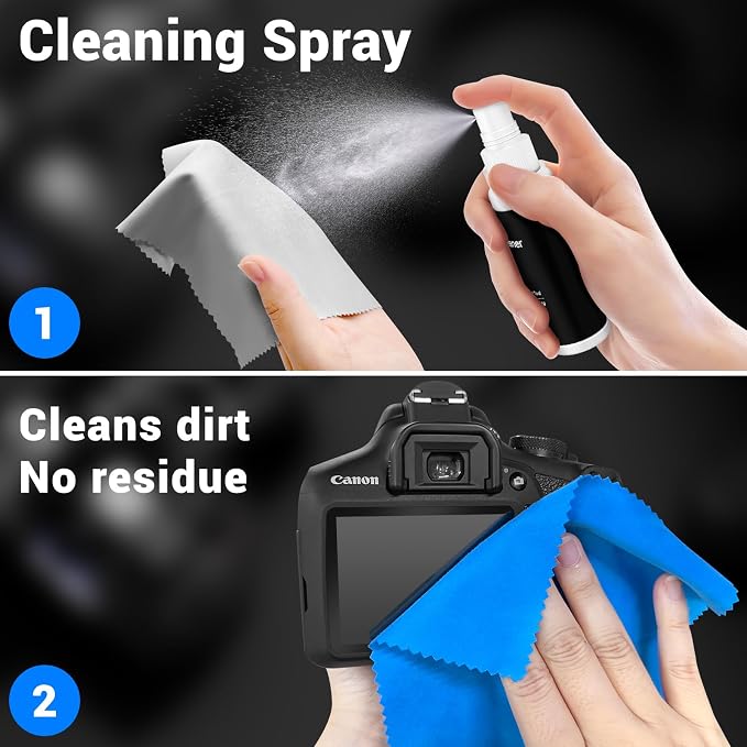 Aispour Camera Lens Cleaning Kit, 10-in-1 Camera Cleaning Kit | Camera Lens Cleaner and Camera Accessories, Includes Lens Cleaning Kit/Lens Cleaner/Lens Cleaning Pen/Soft Brush - Image 3