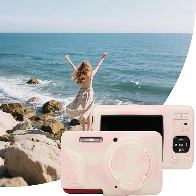 Case for Kodak PIXPRO FZ55, FZ55 accessories | Soft Silicone Protective Case Removable Lens Cover, Comes with 2 Screen Protectors and 1 Wrist Strap. (Mist Pink) - Image 6