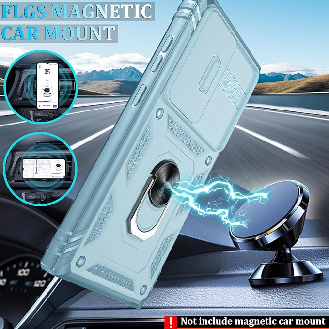 Gritup for S24 Ultra Phone Case: Phone Case Samsung S24 Ultra with Screen Protector*2 | Magnetic Stand & Slide Camera Cover | Shock Proof Military-Grade para GalaxyS24 Ultra Cover -Green - Image 6