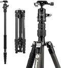 Fotopro 60" Carbon Fiber Travel Tripod for Camera, 2.0lb Ultra-Light, Flexible Center Axis, 360° Pan/Tilt Ball, Arca QR Plate, Max Load 13.6lb by Fotopro