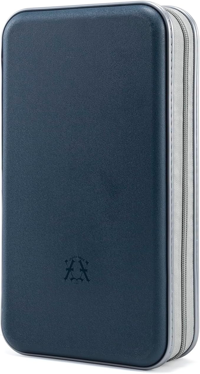 alavisxf xx CD Case, 96 Capacity Hard Plastic Organizer Wallet for Car | CD DVD Holder, Portable Hand Strap, Zipper Closure, Anti-Slip Scratch-Resistant Sleeves, Disc Storage, for Home Office Travel by alavisxfxx