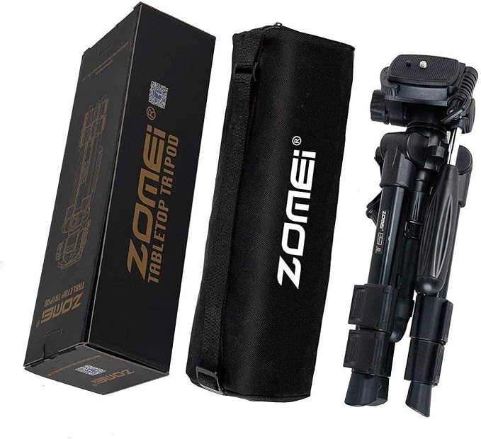 Mini Tripod for Camera,Zomei Travel Table Tripod with 3-Way Pan/Tilt Head 1/4 inches Quick Release Plate and Bag for DSLR Camera Tripod Carrying Bag - Image 9