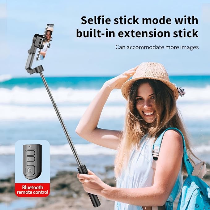 AI Tracking Gimbal Stabilizer for SmartiPhone - 360° Auto Face Follow, Bluetooth Remote, Anti-Shake Tripod for Vlogging/Live Stream, Metal Bracket with Gesture Control - Image 8