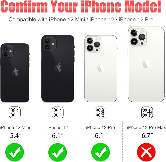 AGVEE 3+3 6 Pack for iPhone 12 & Mini & Pro Camera Lens Protector Cover | Individual Bling Diamond & Bling Glitter Sparkle Cute Gem Metal Ring, 9H Tempered HD Glass - Image 2