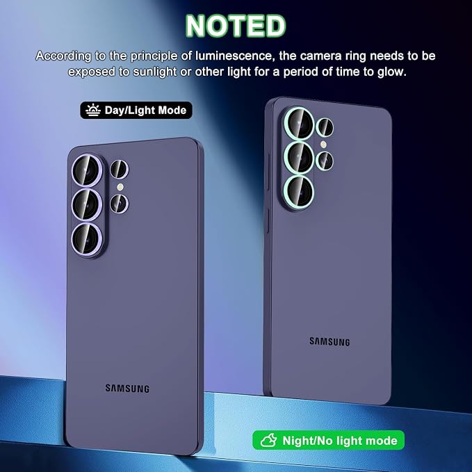 for Samsung Galaxy S26 Ultra Camera Lens Protector, Individual Metal Ring Tempered Glass Lens Cover, [Strong Adsorption] Scratch Resistant Ultra-Thin HD Clear Lens Cover, 1 Set-Purple Shine - Image 2