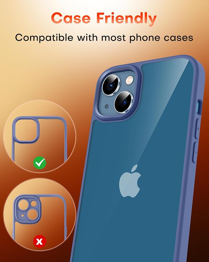 TOCOL Camera Lens Protector for iPhone 13 / iPhone 13 Mini Tempered Glass HD Individual Scratch Resistant Camera Cover Accessories Case Friendly 2 Pack（Clear） - Image 7