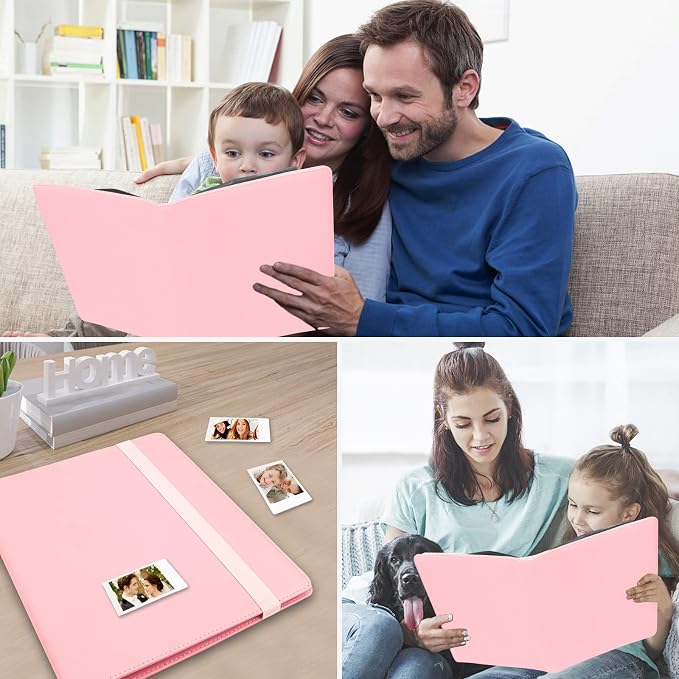 Veicevol 400-Pocket 2x3 Photo Album for Instax Mini and Polaroid, Pink | PU Leather Cover Keeps, Fits Instax Mini and Polaroid 2x3 Photos, Protects Travel, Wedding and Family Memories - Image 7