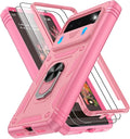 Gritup for Phone Case Pixel 6: Google Pixel 6 Case with 2*Screen Protector | Magnetic Stand & Slide Camera Cover | Shock Proof Military-Grade Funda para Pixel-6 Cover, Pink by Gritup