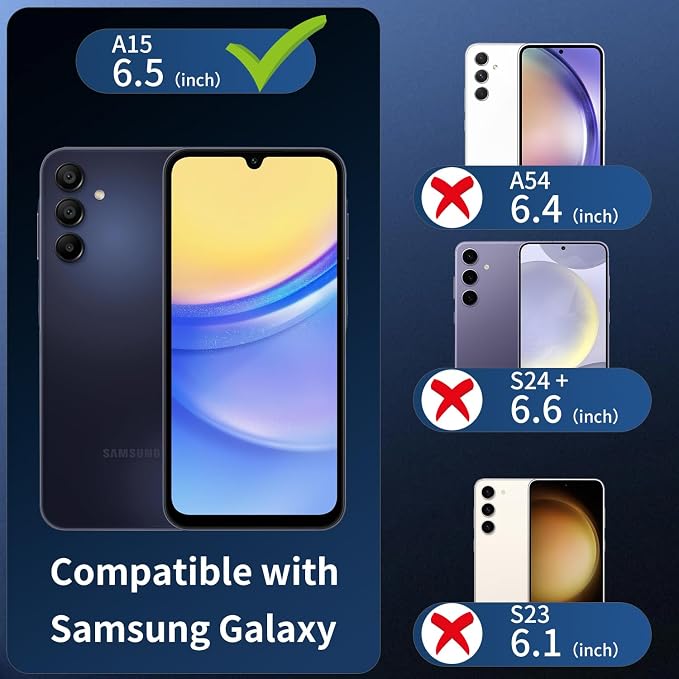 3 Pack Dengduoduo Camera Lens Protector for Samsung Galaxy A15 5G, Tempered Glass Camera Protector Back Lens Cover, Ultra HD, 9H Hardness, Anti-Scratch, Case Friendly, Easy to Install [No Affect on Night Shots] - Image 2