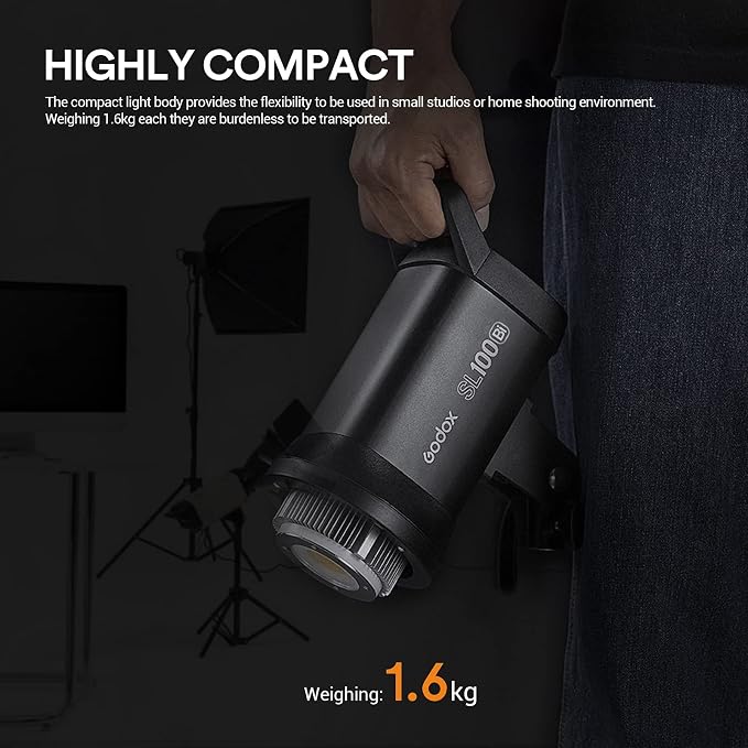 Godox SL100Bi 100W Bi-Color LED Video Light Bowens Mount,32100Lux@1M | LED Continuous Lighting w/11 FX, 2800K-6500K, TLCI97+, Wireless Control, Studio Light for Photography Video Live Streaming | LED Continuous Lighting w/11 FX, 2800K-6500K, TLCI97+, W... - Image 5